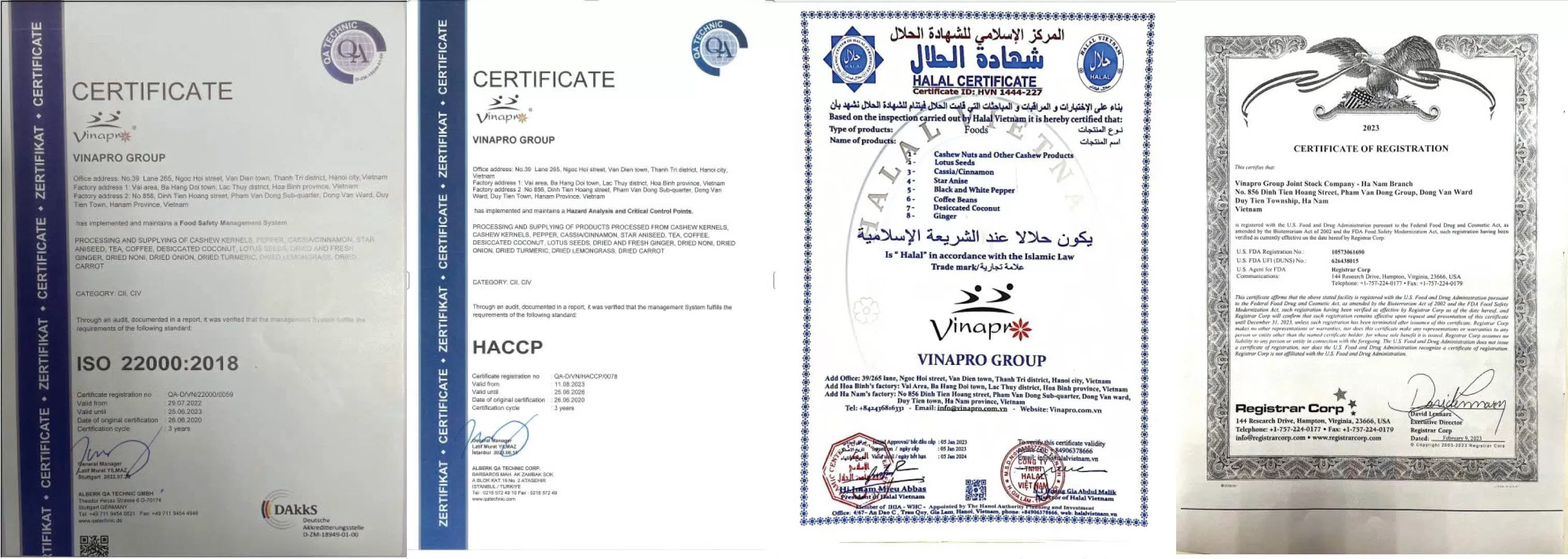 Certified Vietnam cinnamon factory – ISO HACCP HALAL FDA Vinapro
