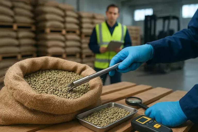 Quality inspection of Wet Polished Robusta S18